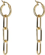 Argento Vivo Sterling Silver Huggie Link Linear Earrings