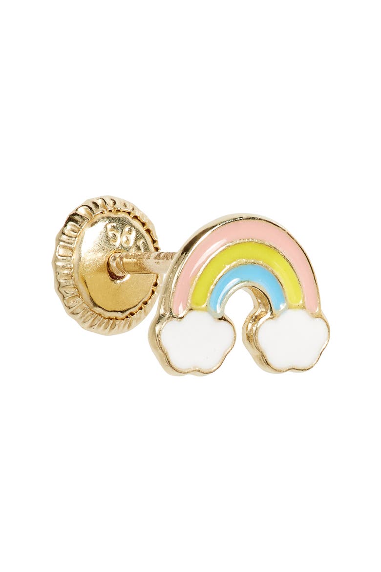 Kids' 14K GoldRainbow Stud Earrings (Nordstrom Exclusive), Alternate, color, 14K YELLOW GOLD