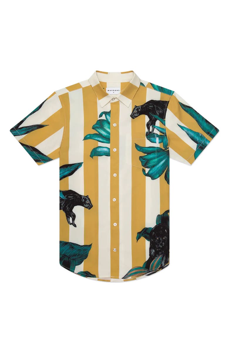 MAVRANS Tailored Fit Pantera Waterproof Short Sleeve Performance Button-Up Shirt, Main, color,