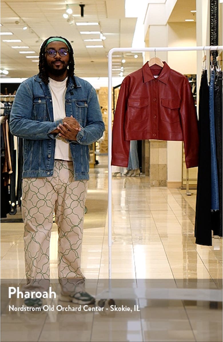 Faux Leather Crop Cargo Jacket, sales video thumbnail