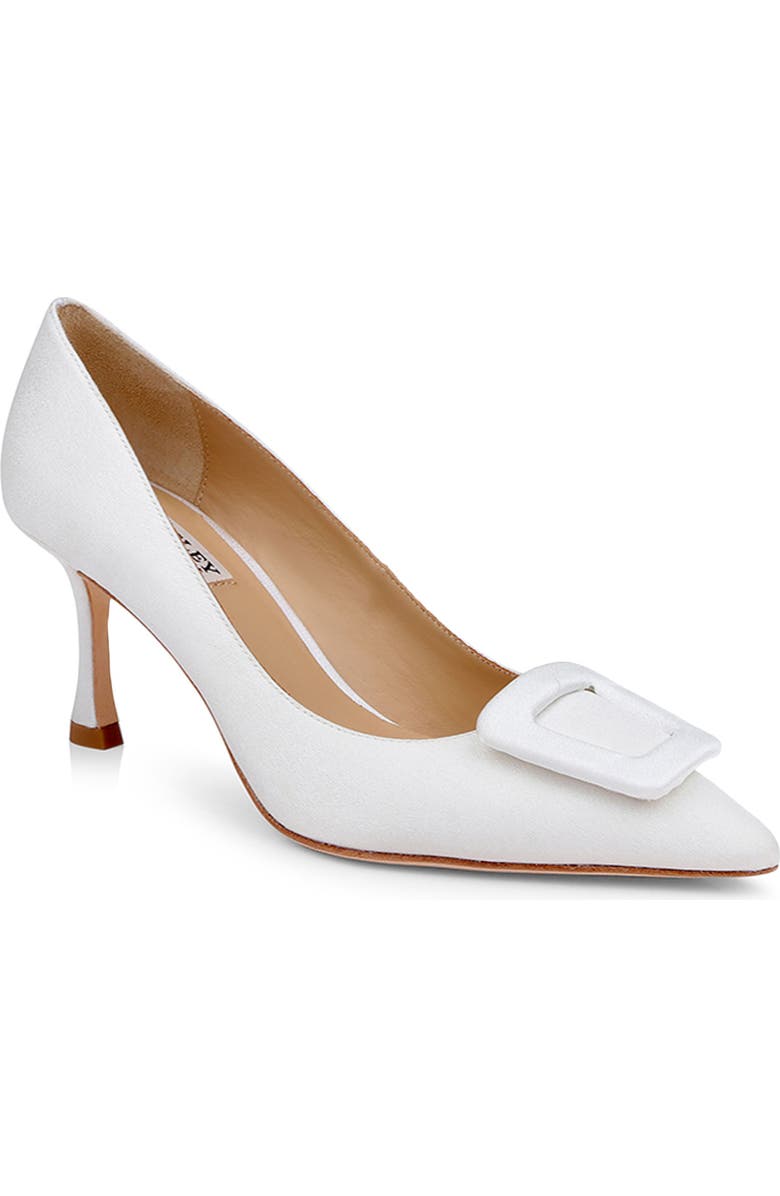 Badgley Mischka Collection Yanet II Pointed Toe Pump, Main, color, White Crepe