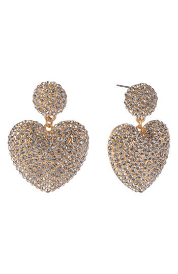 Laundry By Shelli Segal Pavé Heart Drop Earrings In Gold