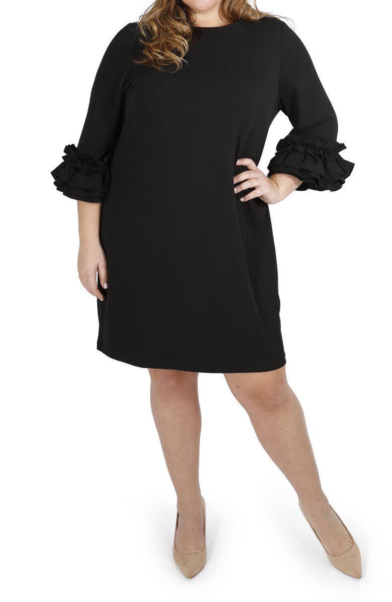 Marée Pour Toi Ruffle Sleeve Sheath Dress, Alternate, color, 