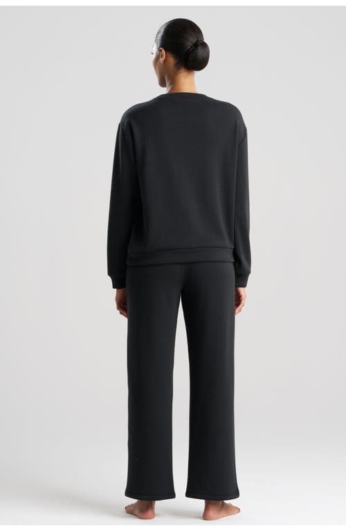 Natori Edit Nova Brushed Knit Everywhere Crew Neck Top In Black