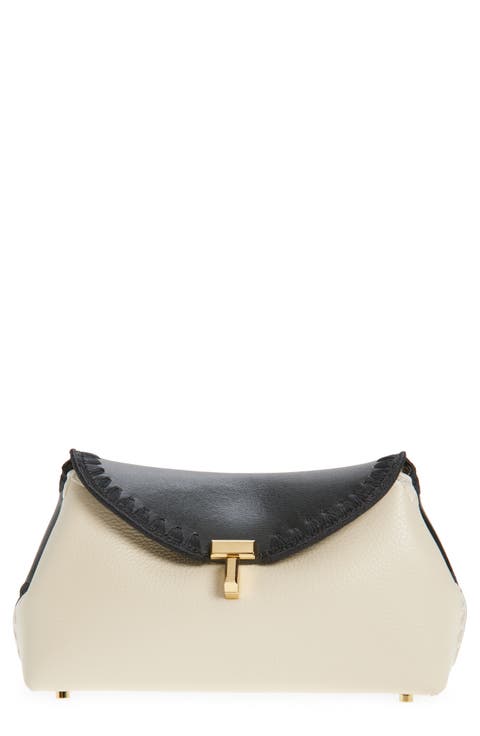 Mini T-Lock Leather Clutch