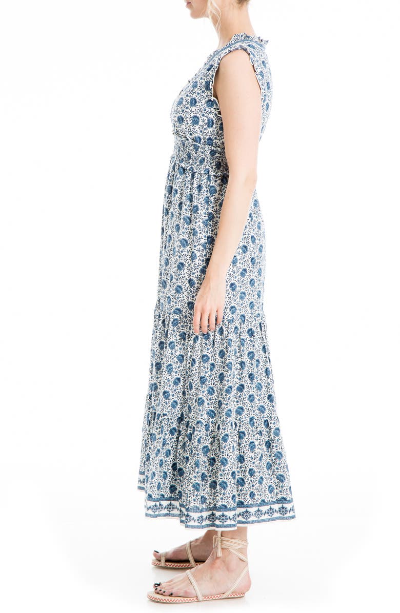MAX STUDIO Floral Sleeveless Tiered Maxi Dress, Alternate, color,