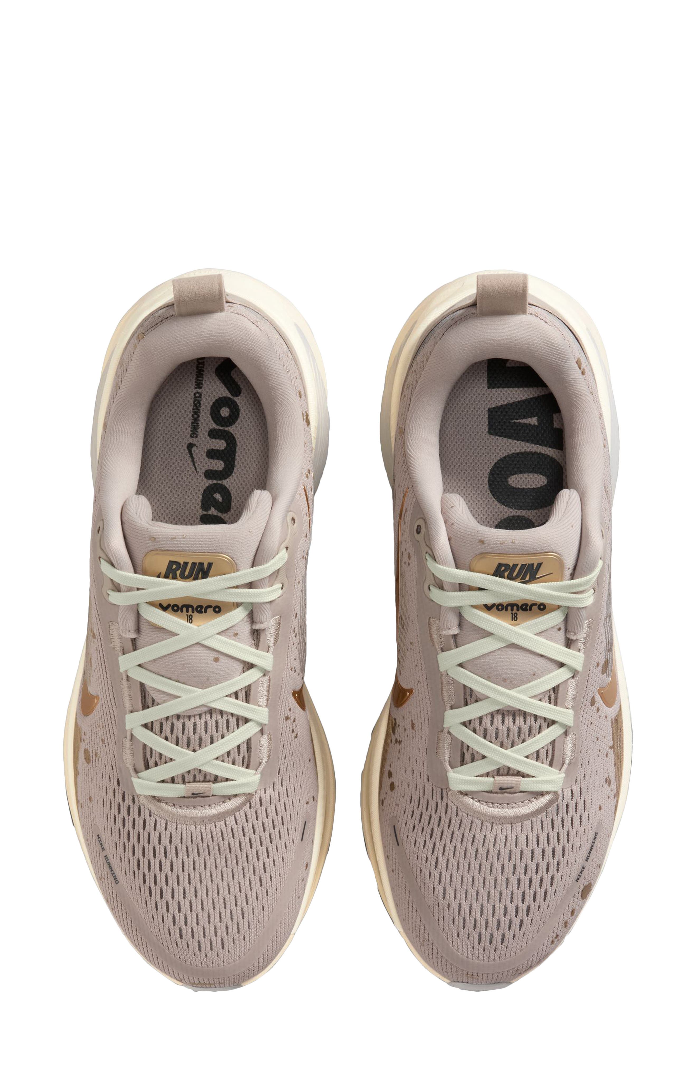 Vomero 18 Running Shoe, Alternate, color, CREAM/ GOLD GRAIN/ MILK