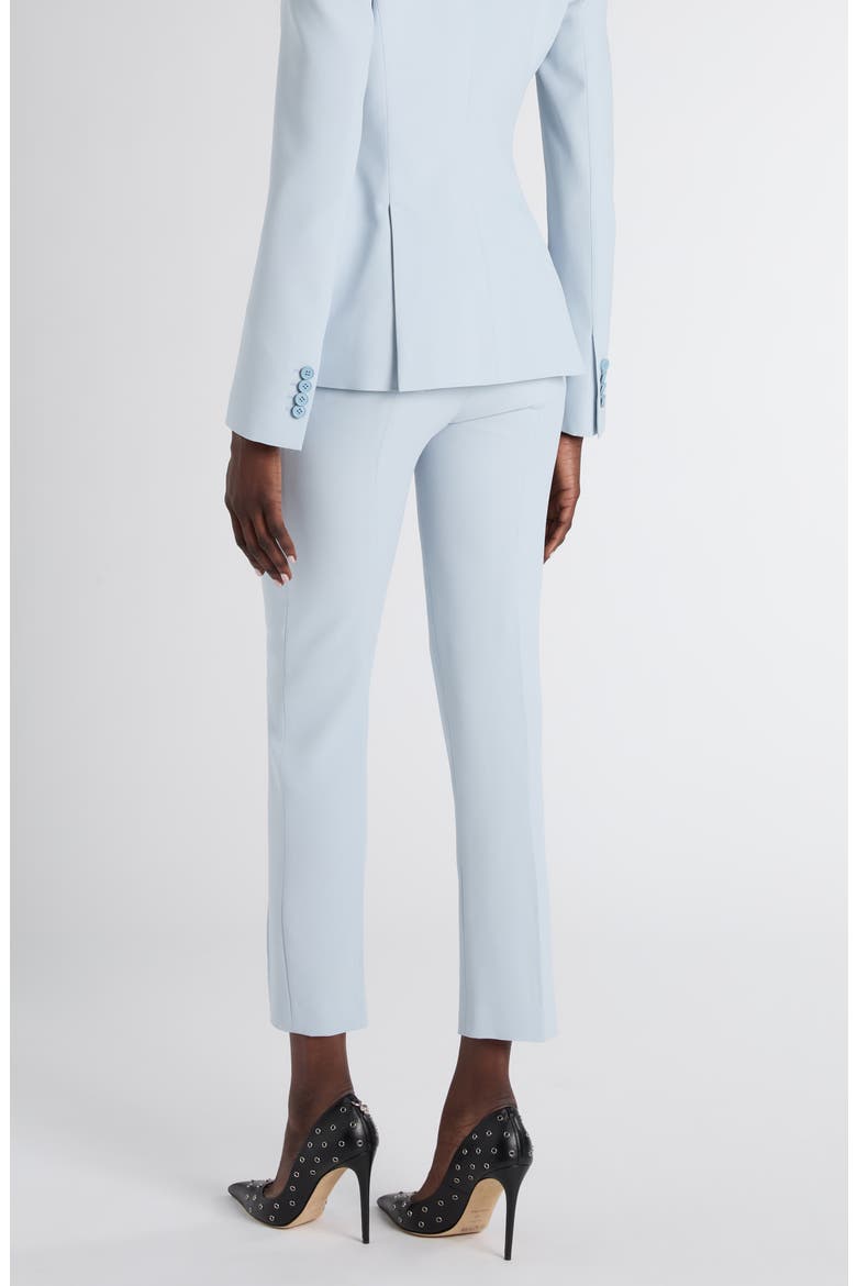 Crop Tailored Crepe Trousers, Alternate, color, TURQUOISE BLUE