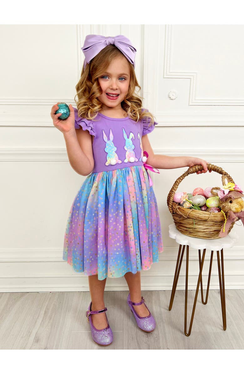 Mia Belle Girls Girls Make It Rain-bows Multicolor Tutu Dress, Alternate, color, Purple