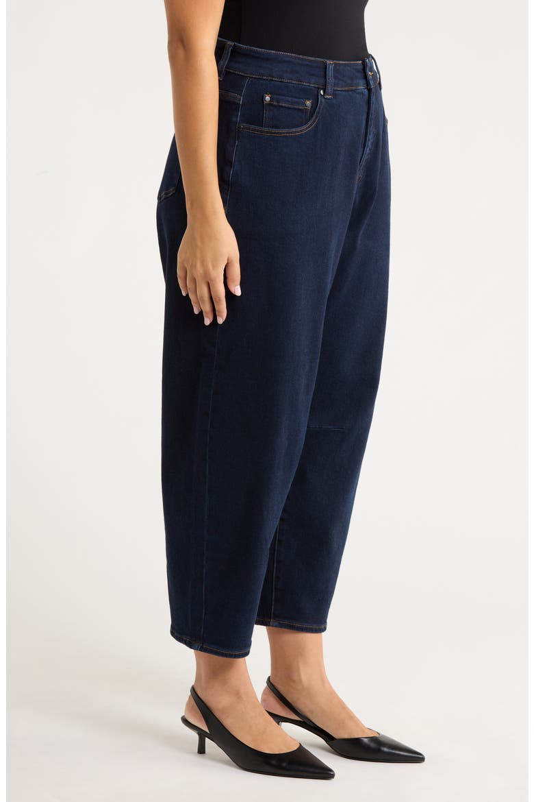 Dakota High Waist Crop Barrel Jeans, Alternate, color, DARK INDIGO