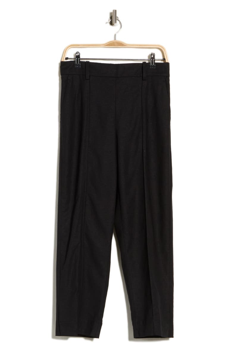 Mid Rise Linen Blend Pants, Alternate, color, SOFT BLACK