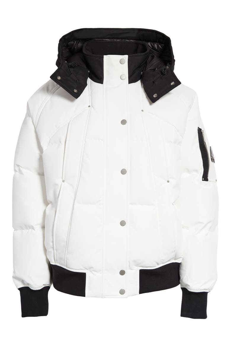 Women's Troy Hooded Bomber Jacket, Alternate, color, MILKYWAY