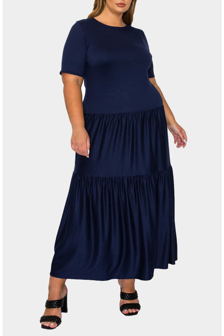 Jourdan Tiered Maxi Dress, Alternate, color, NAVY