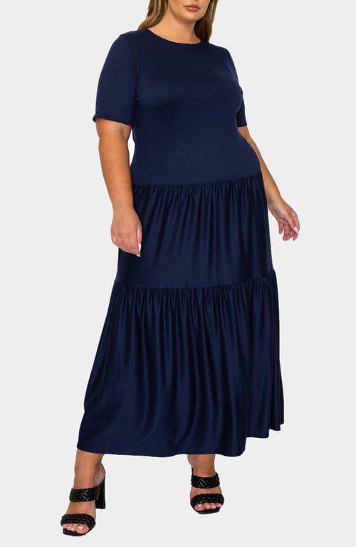 L I V D Jourdan Tiered Maxi Dress In Blue