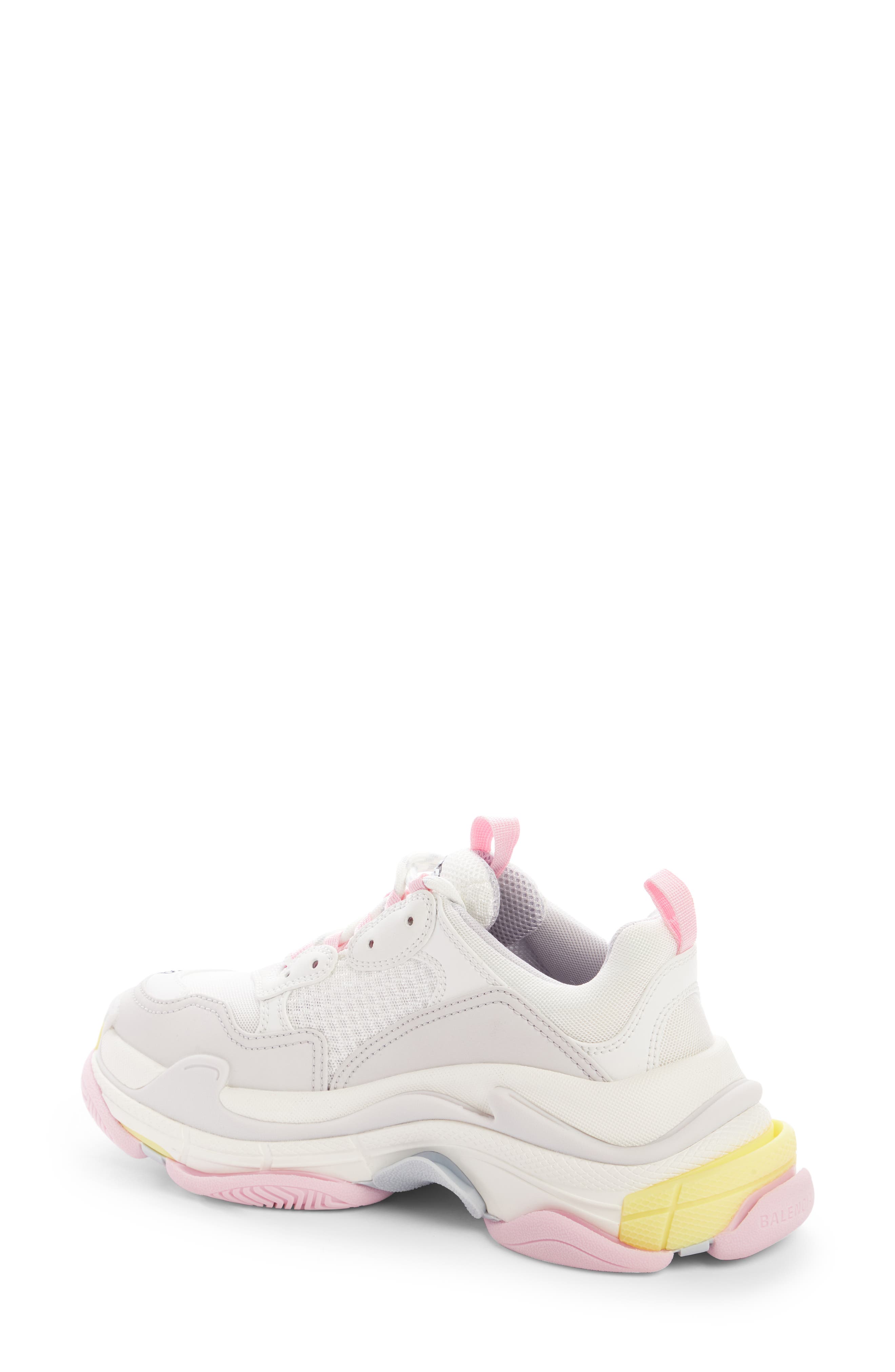 Triple S Low Top Sneaker, Alternate, color, YELLOW/ PINK/ BLUE/ WHITE