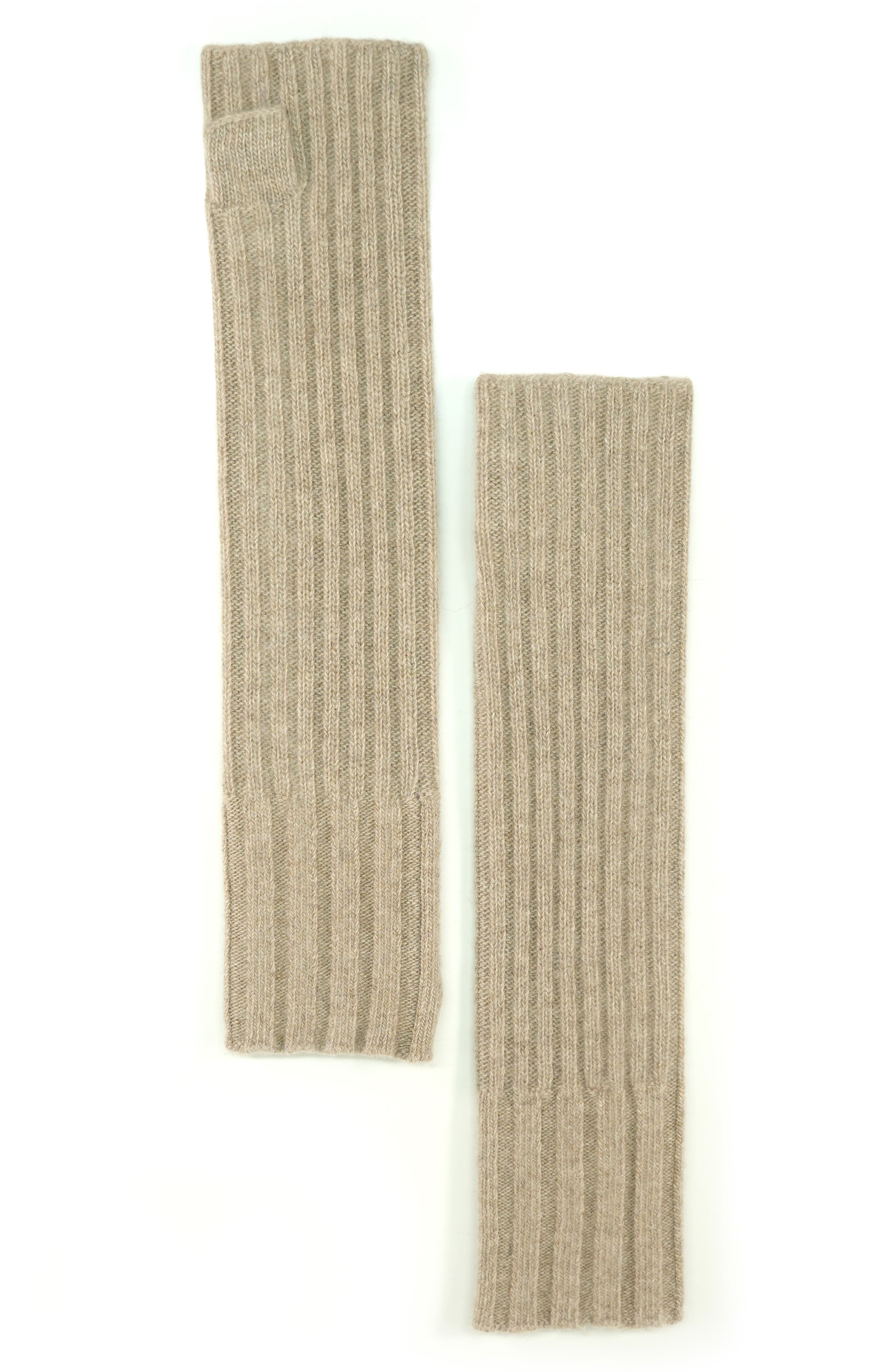 Ribbed Cashmere Fingerless Gloves