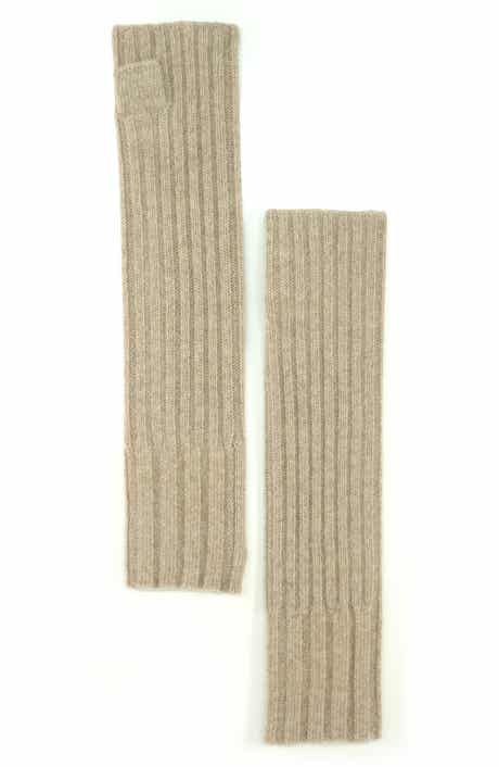Ribbed Cashmere Fingerless Gloves