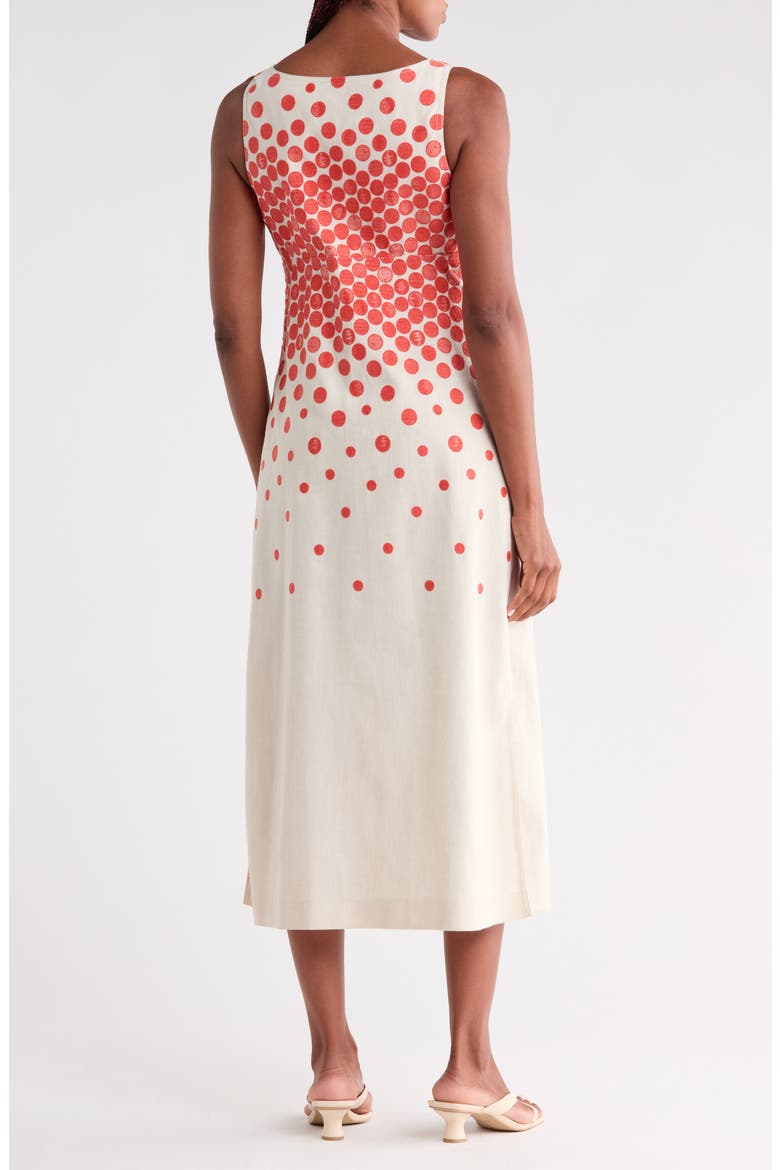 Jacquard V-Neck Dress, Alternate, color, BEIGE/ ORANGE