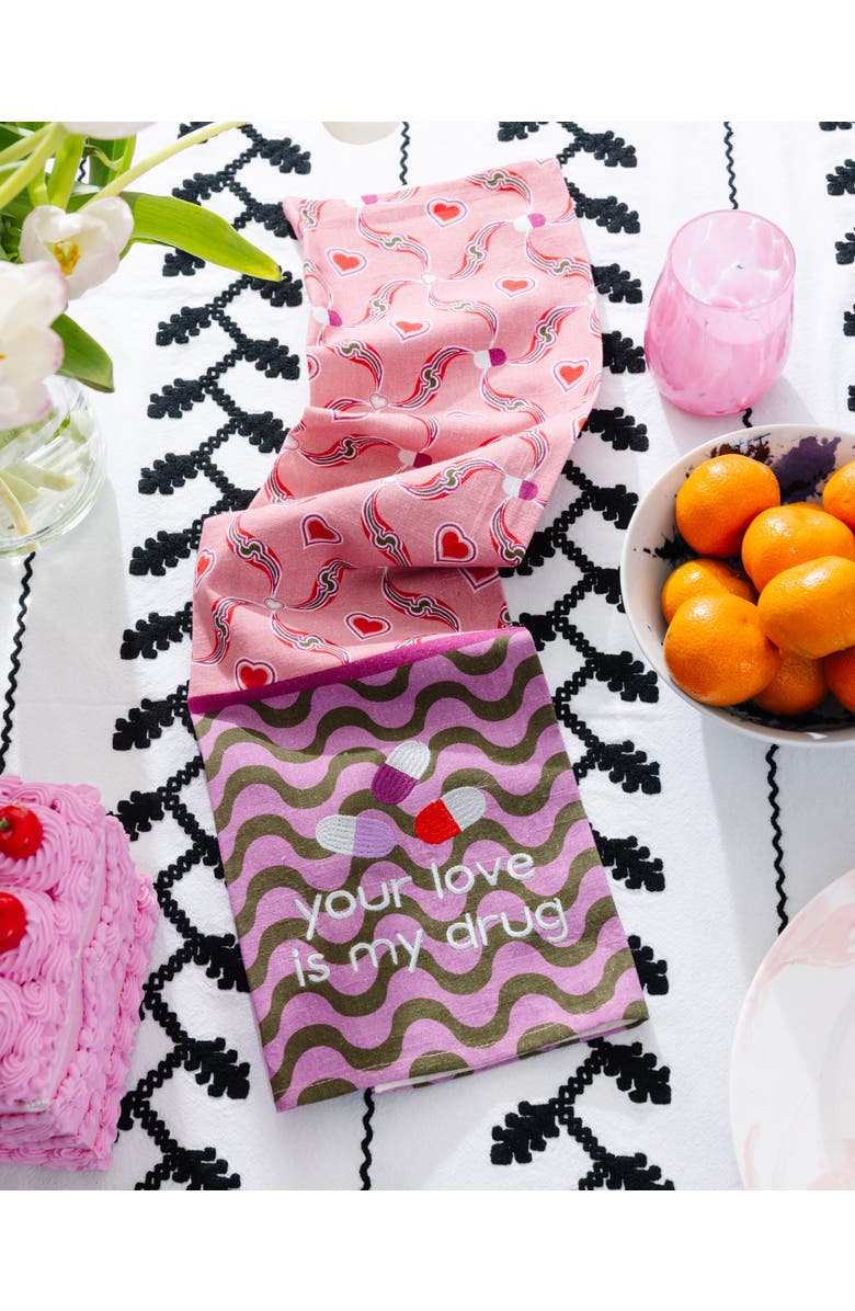 Furbish Love is a Drug Dish Towel, Alternate, color, Love Is A Drug