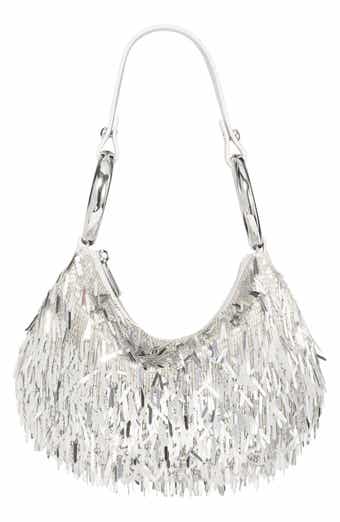 the bangle metallic fringe shoulder bag
