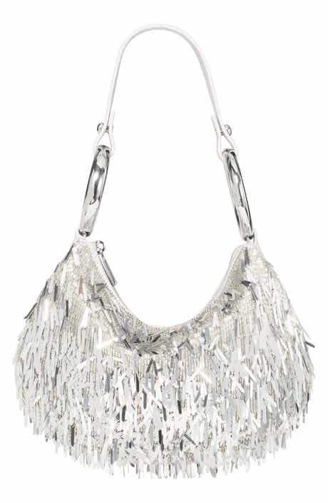 the bangle metallic fringe shoulder bag