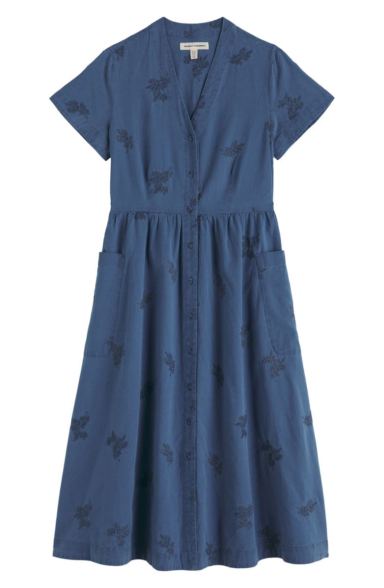Seasalt Cornwall Fowen Embroidered Organic Cotton Shirtdress, Alternate, color,