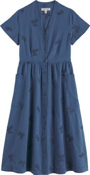 Seasalt Cornwall Fowen Embroidered Organic Cotton Shirtdress