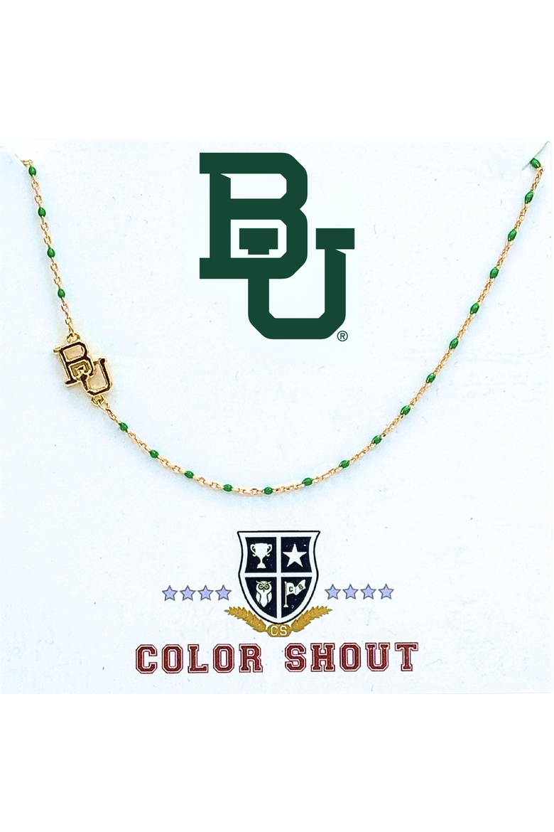 Baylor University Side Necklace, Main, color, Yellow Gold