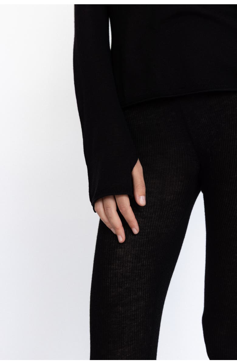 Alas Merino Wool Sheer Top, Alternate, color, Black