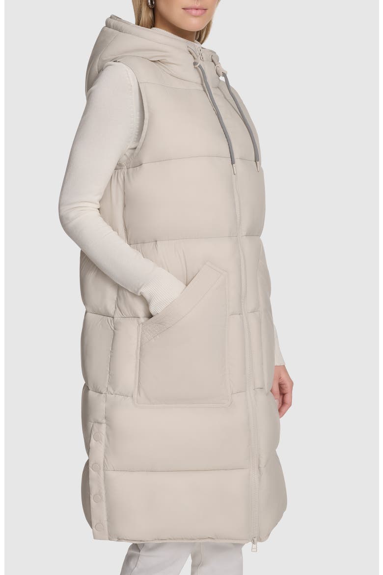 Kerr Hooded Longline Puffer Vest, Alternate, color, MOON