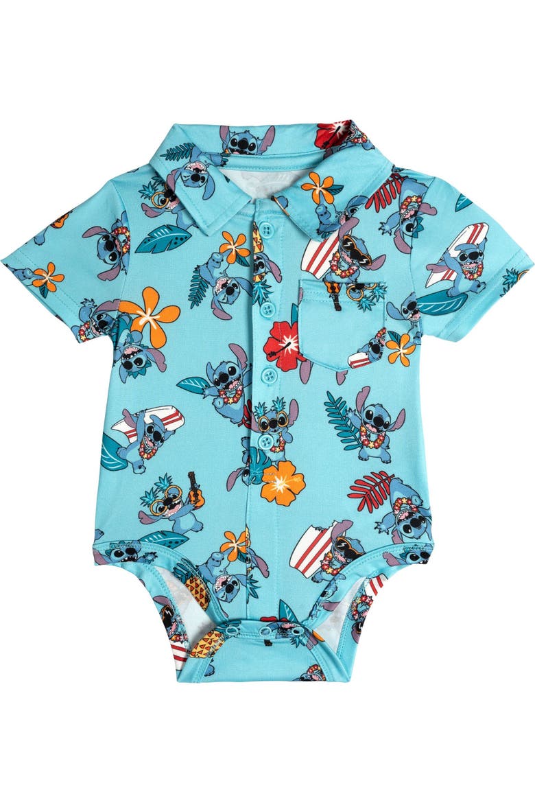 Lilo & Stitch 2-Piece Bodysuit and Shorts Set, Alternate, color, Blue Khaki Stitch