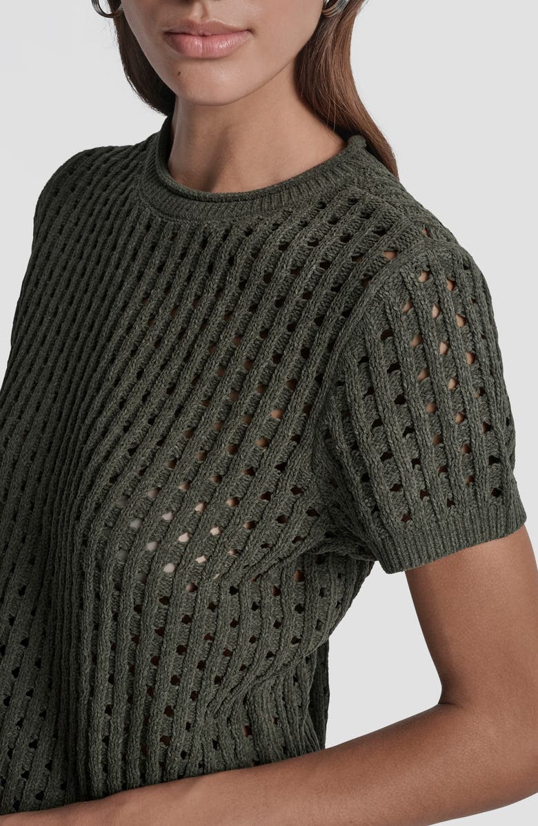 DKNY Jeans Open Stitch Sweater, Alternate, color, Hemlock