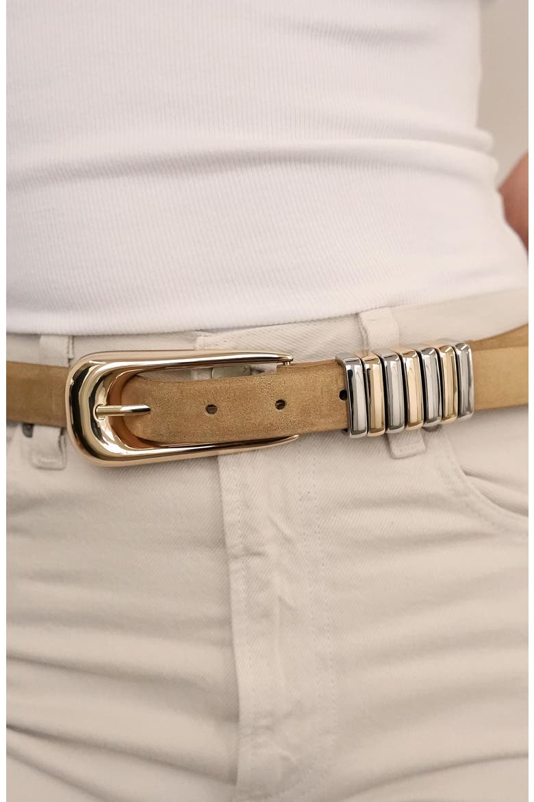 Two-Tone Keeper Leather Belt, Alternate, color, SHIITAKE