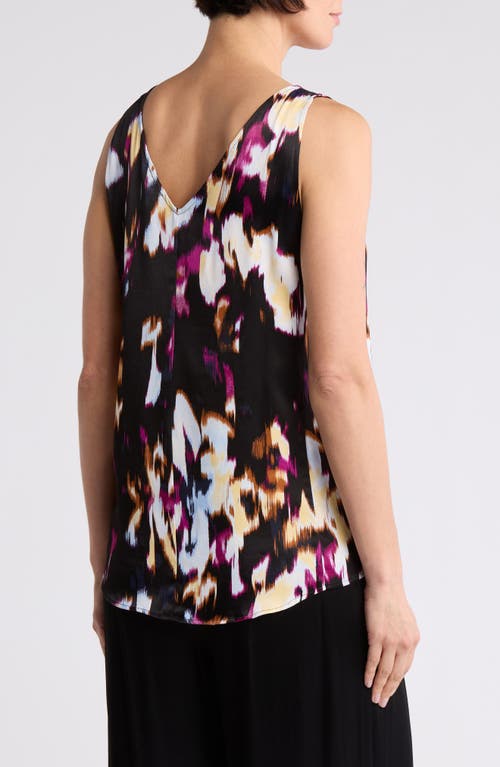 Nordstrom Double V-neck Tank In Black- Pink W Lotus Blur