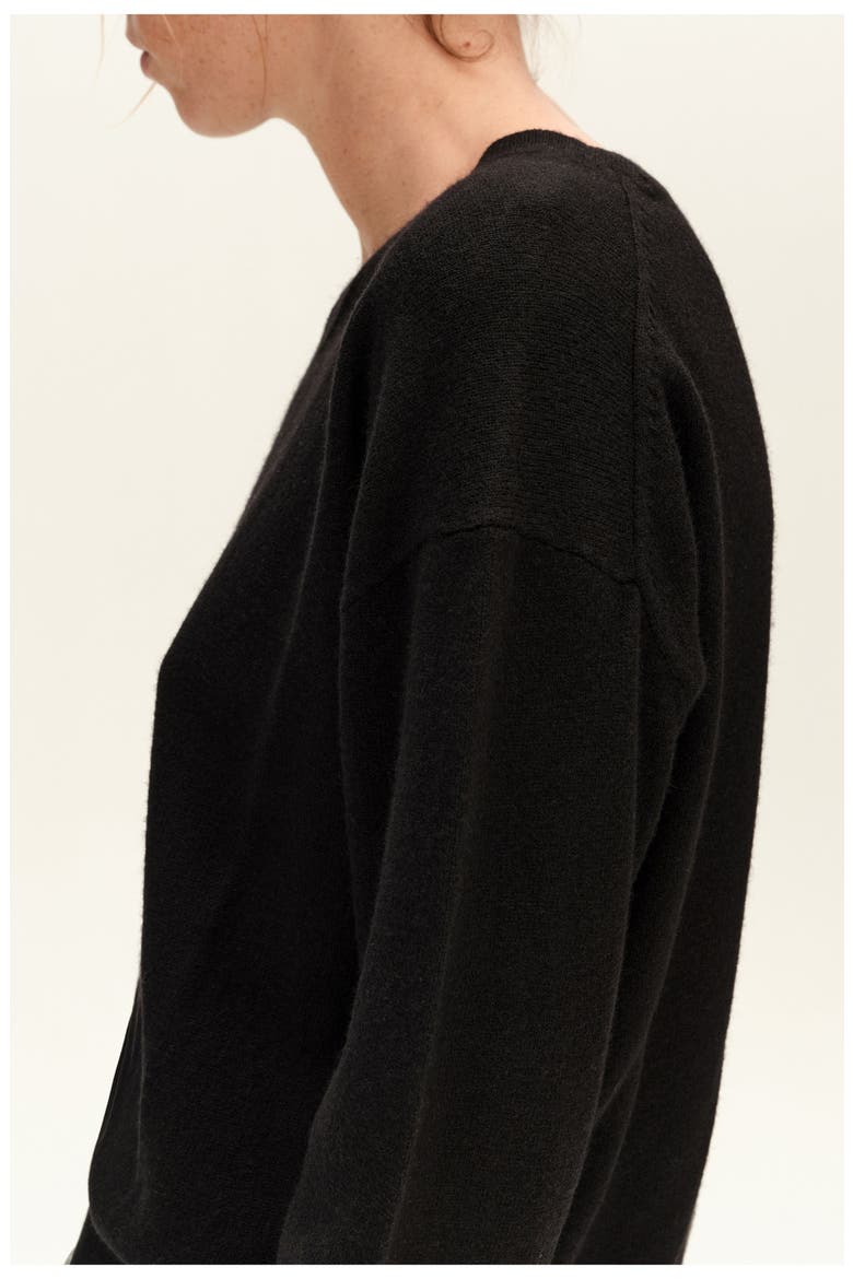 V-neck Wool Cashmere Sweater, Alternate, color, BLACK