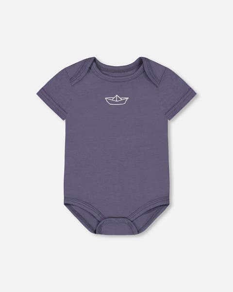 PURPLE EVOLUTIVE PYJAMAS IN ORGANIC COTTON, NEWBORN