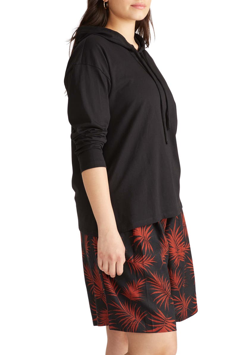 Universal Standard Baja Cotton Hoodie, Alternate, color, Black