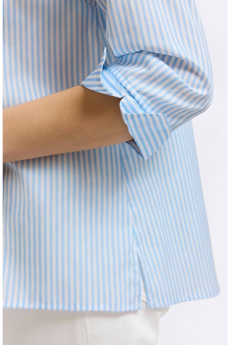 Stripe Floral Embroidered Cotton Button-Up Shirt, Alternate, color, BLUE MULTI