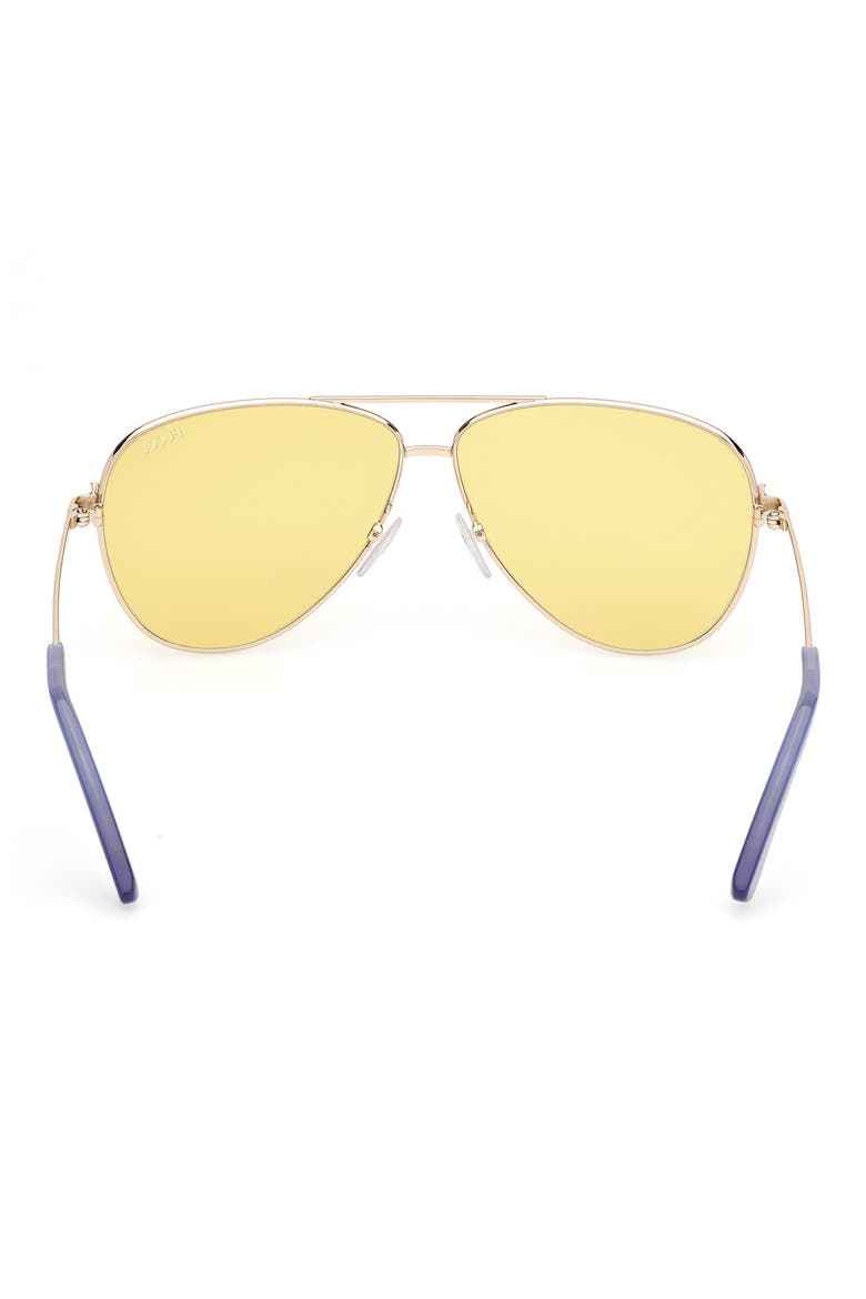 60mm Pilot Sunglasses, Alternate, color, GOLD/ OPAL LAVENDER / YELLOW
