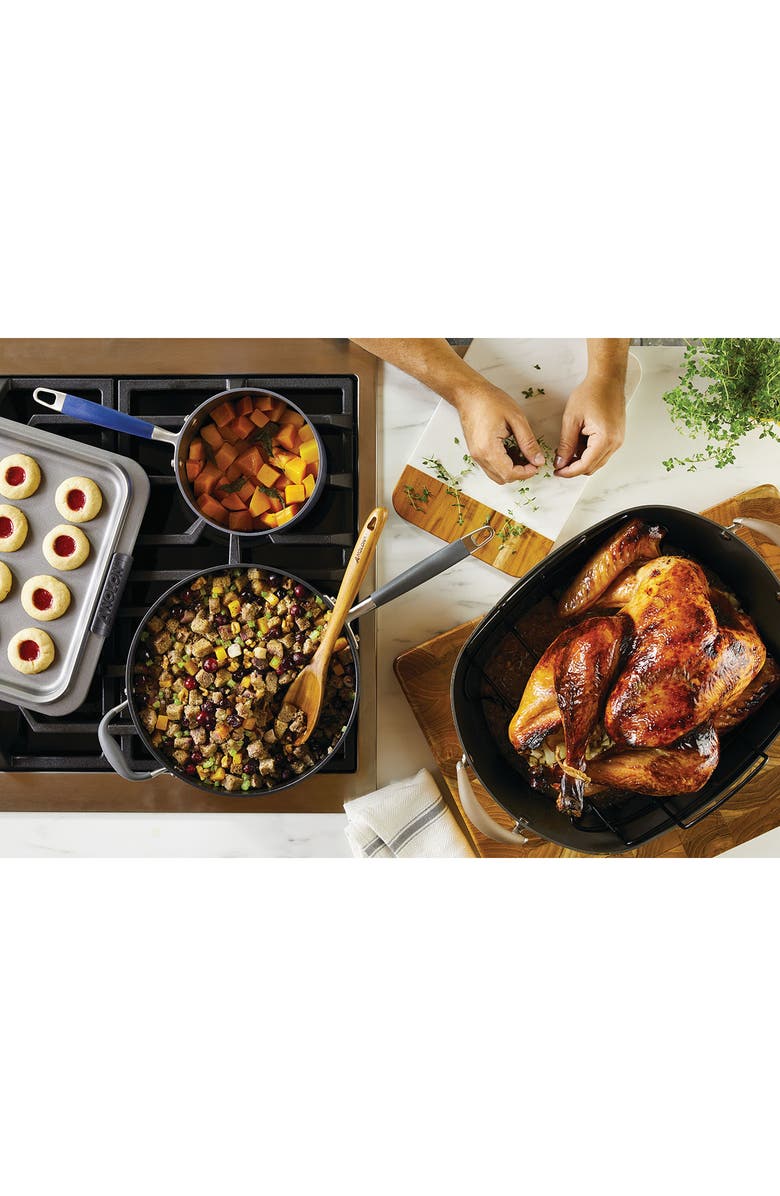 ANOLON 2-Quart Straining Saucepan, Alternate, color, 