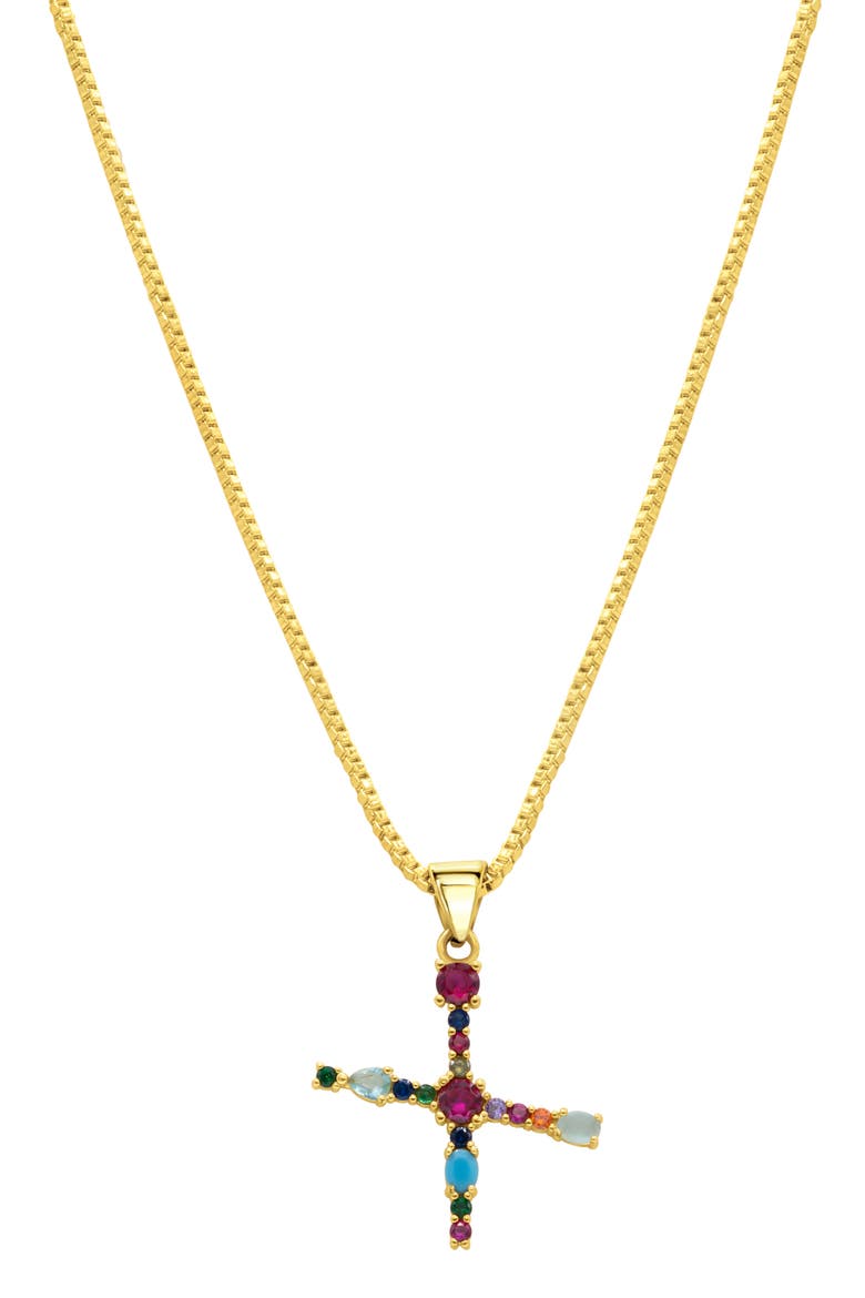 CZ Initial Pendant Necklace, Main, color, GOLD-X