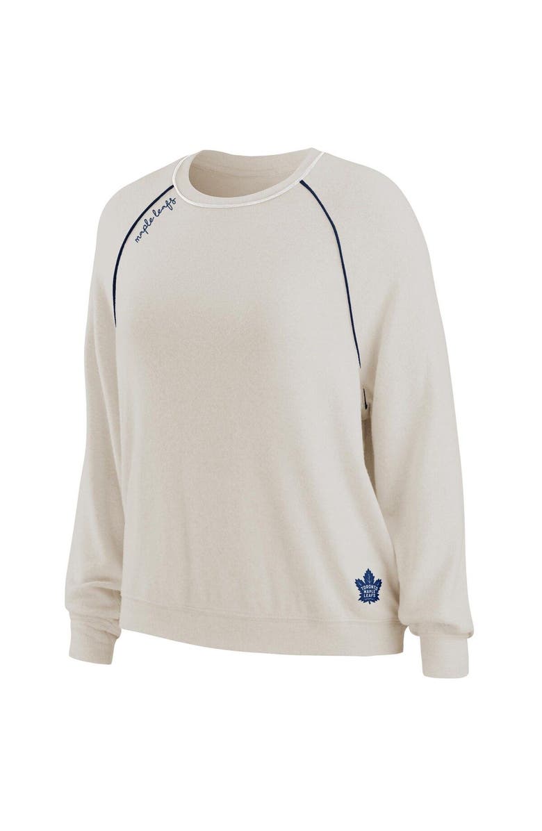 WEAR by Erin Andrews Women's WEAR by Erin Andrews Oatmeal Toronto Maple Leafs Raglan Pullover Sweatshirt & Pants Lounge Set, Alternate, color,