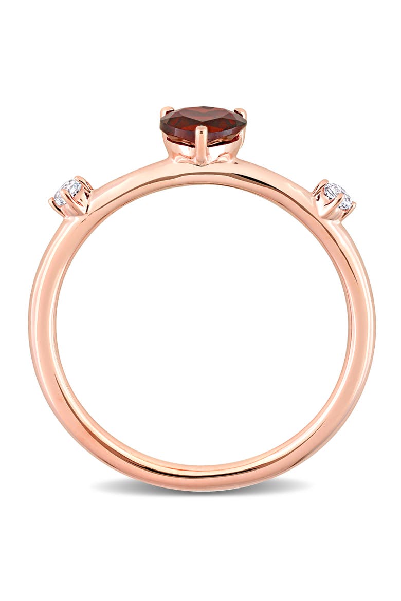Garnet & White Topaz Stackable Ring 10k, Alternate, color, Garnet