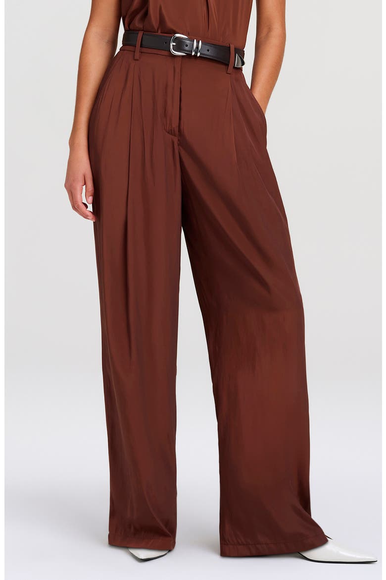 Winn High Waist Wide Leg Pleated Pants, Main, color, BRUNETTE