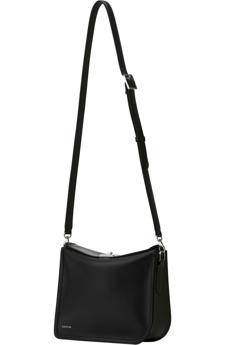 Lanvin Compagnon Asymmetrical Leather Clutch Bag, Alternate, color, Black