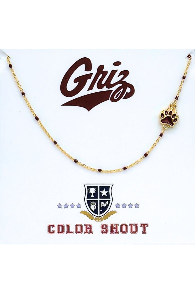 University of Montana Side Necklace, Main, color, Yellow Gold