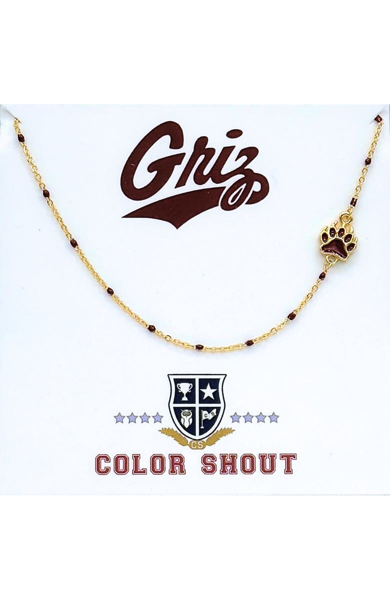 Color Shout University of Montana Side Necklace, Main, color, Yellow Gold