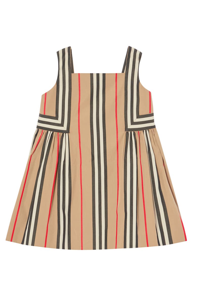 Astrid Icon Stripe Poplin Dress, Main, color, ARCHIVE BEIGE