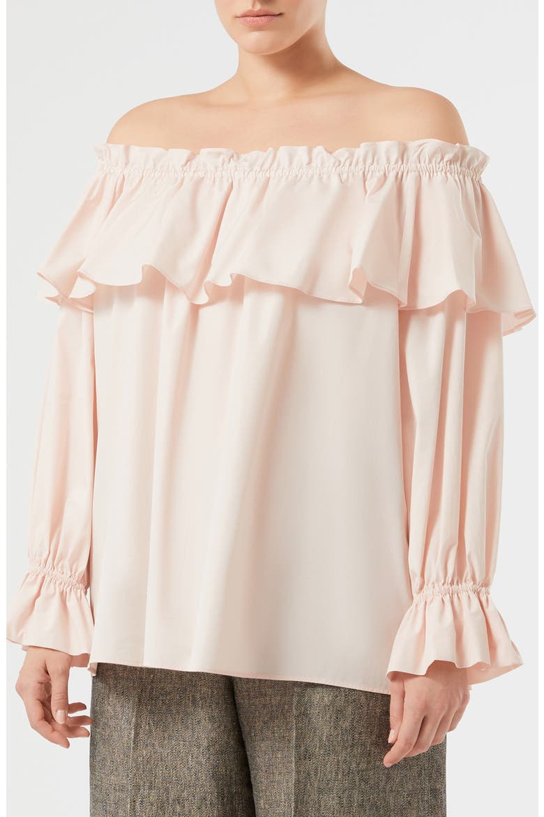 Strano Off the Shoulder Cotton Top, Main, color, PINK