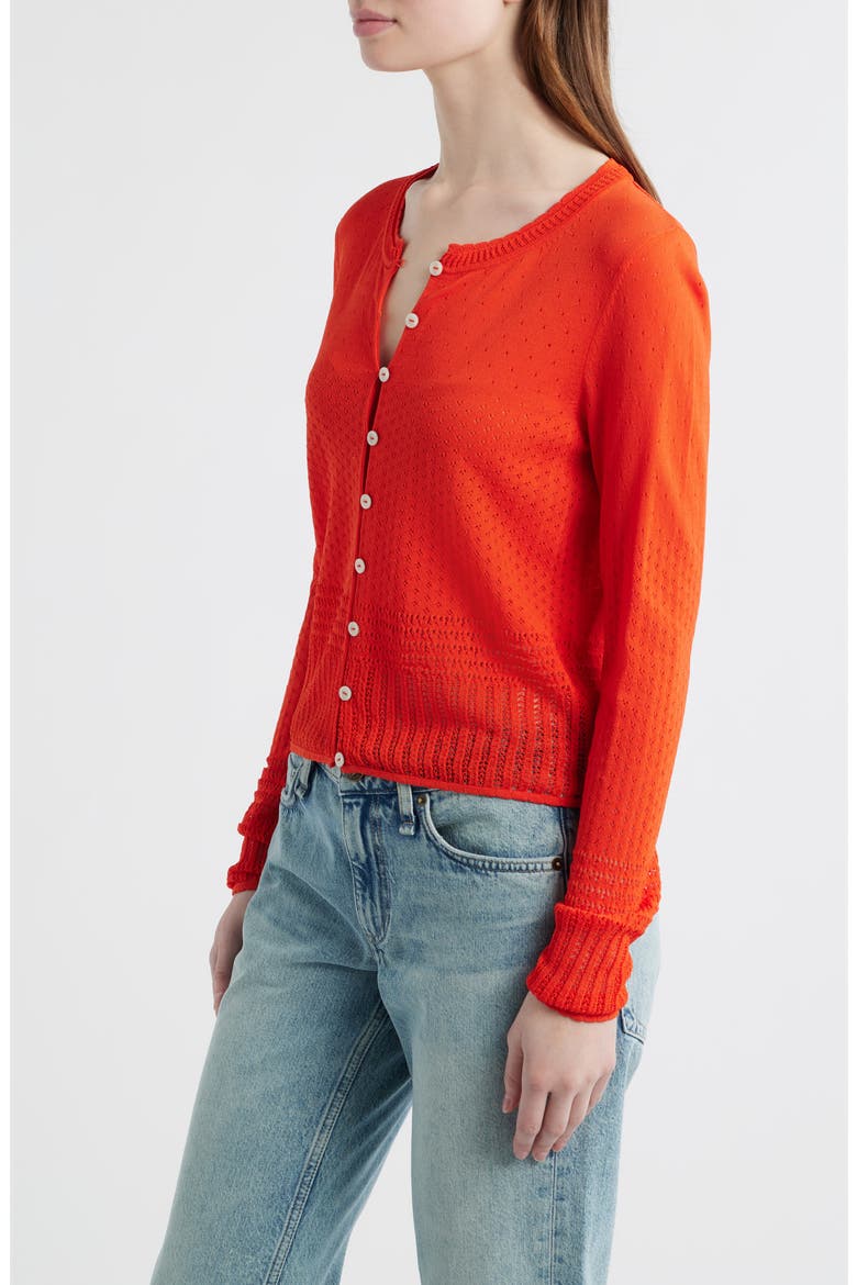 Michelle Pointelle Cardigan, Alternate, color, RED